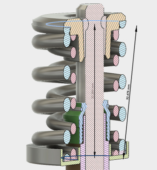 Valvetrain section view from when Blyth modeled out his potential Cat Cams install.